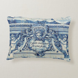 Blue tiles from Portugal Accent Pillow