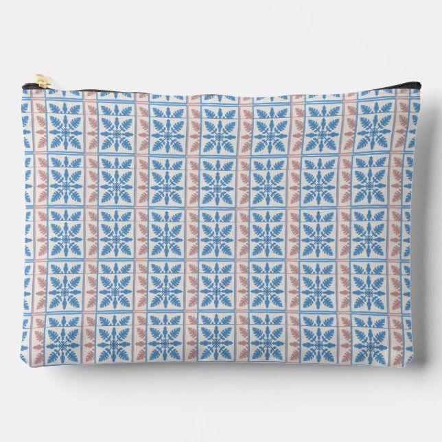 Blue Tiles Large Accessory Pouch (Front)