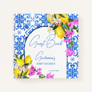 Blue Tiles Lemons Bougainvillea guest book