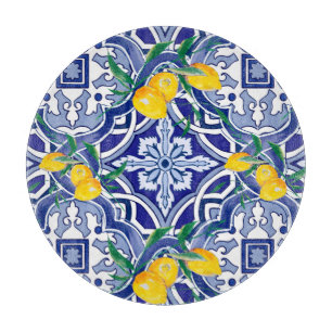 Blue tiles,Mediterranean tiles,majolica    Cutting Board