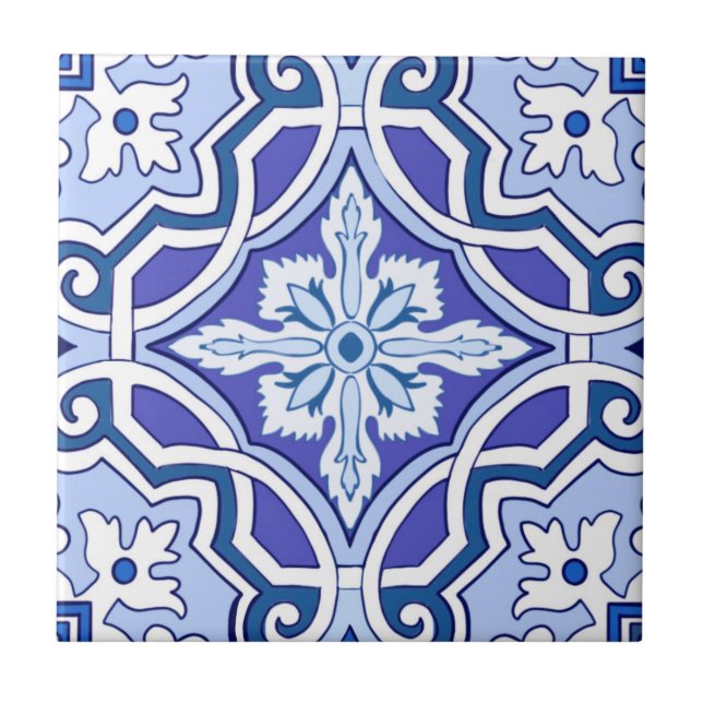 Blue tiles,Mediterranean tiles,majolica  Tile (Front)