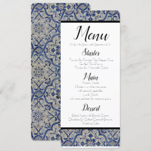 Blue Tiles Menu Invitation