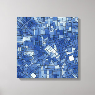 Blue Tiles on Square Canvas