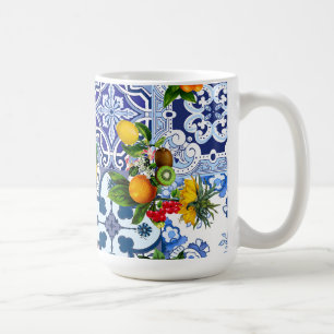 Blue tiles,Sicilian,majolica, mosaic art ,lemon  Coffee Mug