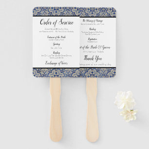 Blue Tiles Wedding Order Of Service Fan