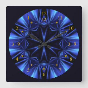  Blue Time Warp V1 ~ Time Machine ~  Square Wall Clock