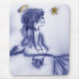blue tint angel wishing mouse pad