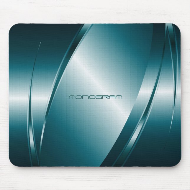 Blue Tint  Metallic Look-Stainless Steel Pattern Mouse Pad (Front)