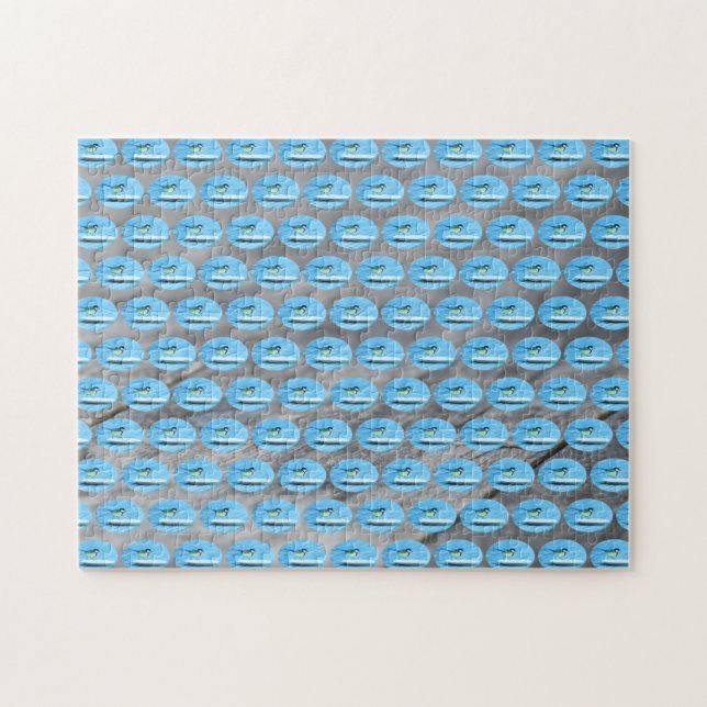 Blue Tit Bird Feeding off a Cake Plate Difficult Jigsaw Puzzle (Horizontal)