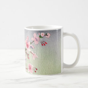 Blue Tit Bird On Cherry Blossom Tree Watercolour Coffee Mug