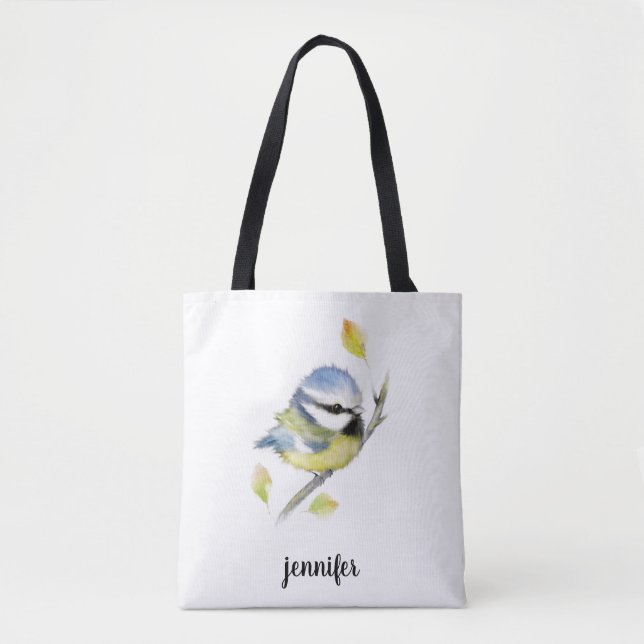 Blue tit Bird Tote Bag (Front)