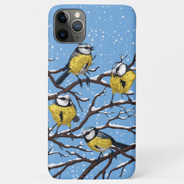 Blue tit birds in winter Case-Mate iPhone case (Back)
