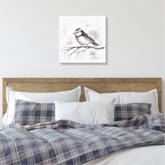 Blue tit canvas print (Insitu(Bedroom))