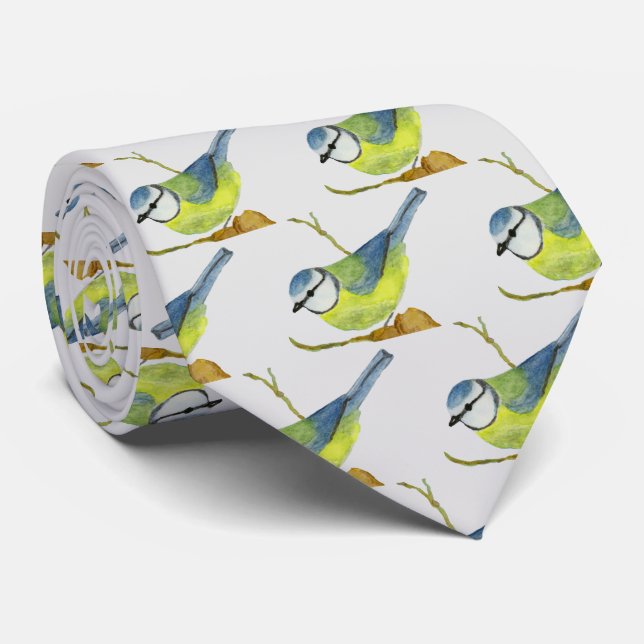 Blue Tit Tie (Rolled)