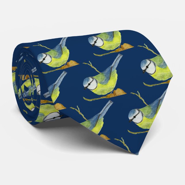 Blue Tit Tie (Rolled)