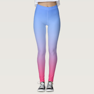 Blue to Pink Pastel Ombre Gradient Leggings