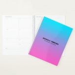 Blue to pur ombre background 3 ring binder planner<br><div class="desc">Blue to purple ombre background. Simple modern design and comes with customizable text.</div>