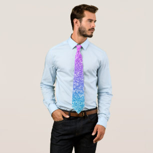 Blue To Purple Glitter & Sparkles Tie