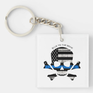 Blue to the Bone (colour) Keychain
