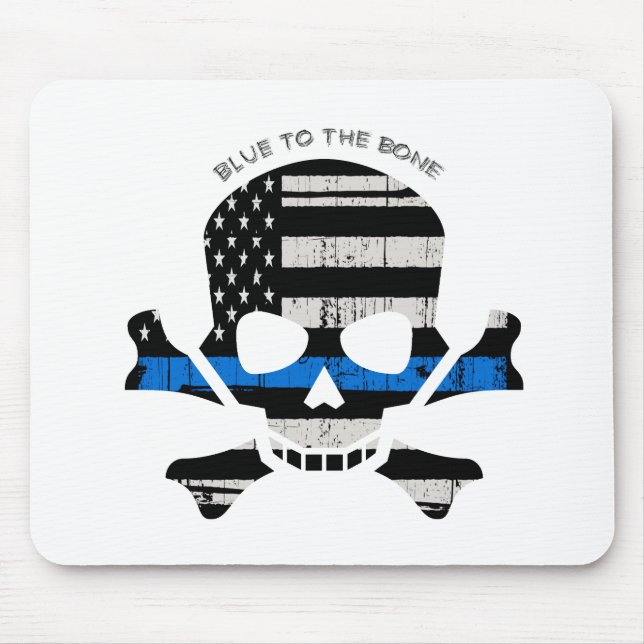Blue to the Bone (colour) Mouse Pad (Front)