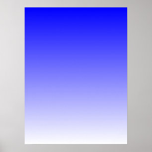 Blue to White Gradient Poster
