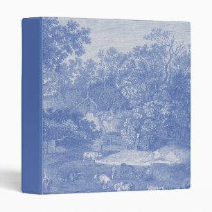 Blue Toil de Jouy French Country Shabby Elegance Binder