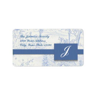 Blue Toile Address Labels