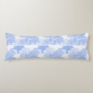 Blue Toile Animals Chinoiserie Baby Boy Nursery Body Pillow