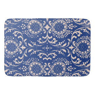Blue Toile Bathroom Rug! Bath Mat