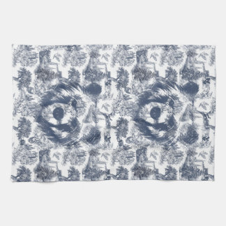 Blue Toile Bear - Wildlife at Home Kitchen Towel
