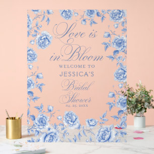 Blue Toile Chinoiserie Bridal Shower Welcome  Acrylic Sign