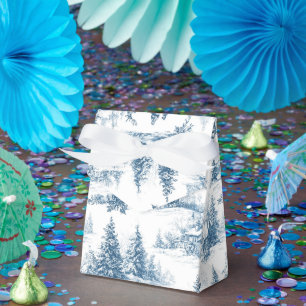 Blue Toile Christmas Pattern  Favor Box