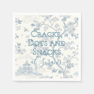 Blue Toile Custom Mahjong Personalized Napkin