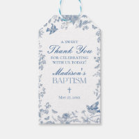 Blue Toile De Jouy Baptism Favours