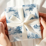 Blue Toile de Jouy Christmas Wrapping Paper<br><div class="desc">Wrap your gifts in timeless elegance with this Blue Toile de Jouy Wrapping Paper. Featuring a delicate,  vintage-inspired toile winter scene pattern in soft blue,  this gift wrap is perfect for the Christmas time</div>