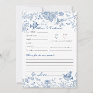 Blue Toile De Jouy Floral Advice for Baby Card