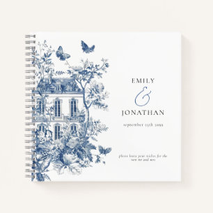 Blue Toile De Jouy Mariage Livre d'or