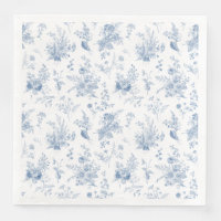 Blue Toile De Jouy Vintage Floral Chinoiserie
