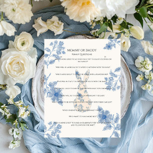 Blue toile Easter Baby Shower Guessing Game