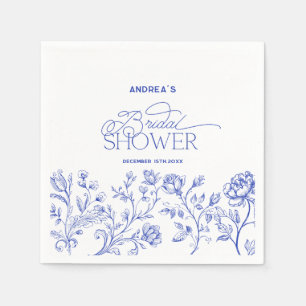 Blue Toile Elegant  Bridal Shower  Napkin
