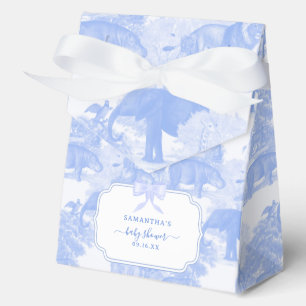 Blue Toile Jungle Animals Safari Chinoiserie Favor Box