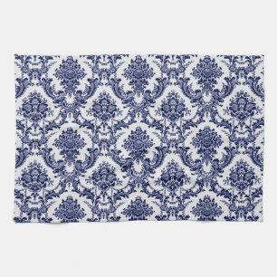 Blue Toile Kitchen Towel