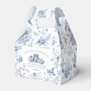 Blue Toile Pumpkin French Fall Dessert Favour Boxe Favor Box