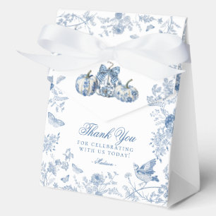Blue Toile Pumpkin French Fall Dessert Favour Boxe Favor Box