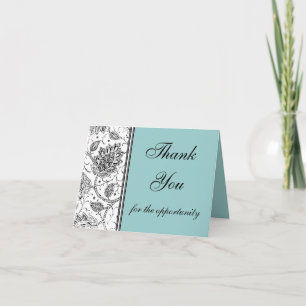 Blue Toile Thank You Cards, Personalized Card