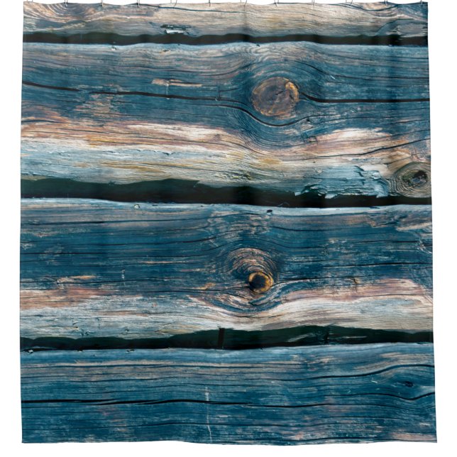 Blue toned log house wall. Abstract background and (Front)