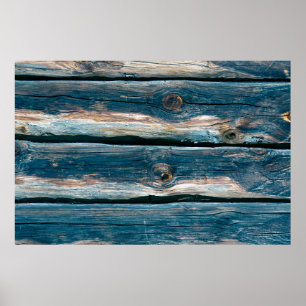 Blue toned log house wall. Abstract background and Poster