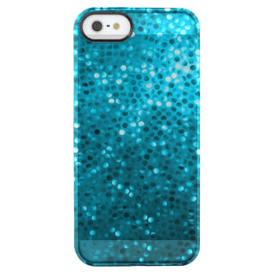 Blue Tones Faux Glitter & Sparkless Clear iPhone SE/5/5s Case