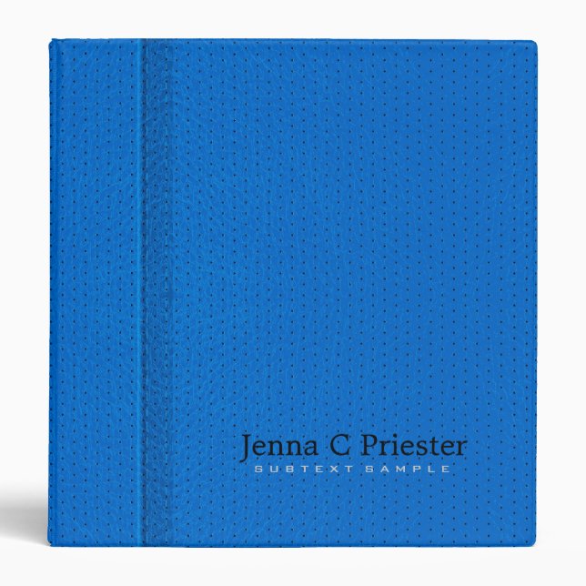 Blue Tones Stitched Leather Look Binder (Front)