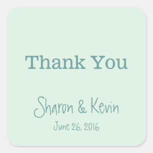 Blue Tones Wedding Thank You Square Sticker